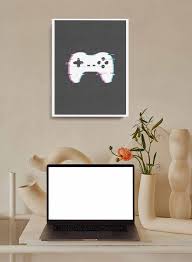Gamer Canvas Painting On Wooden Frame