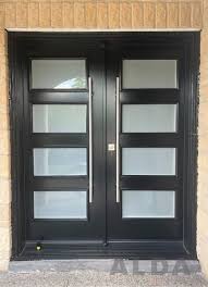 Modern Black Steel Door With Glass
