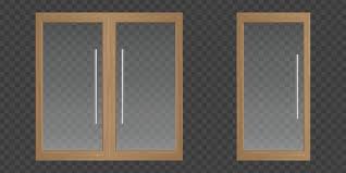 Clear Glass Doors With Wooden Frame