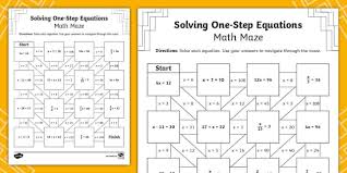 Step Equations Math Maze