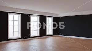 Empty Interior Of The Room With Black