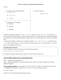 Solving Polynomial Equations