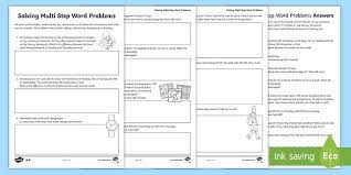 Multi Step Word Problems Activity