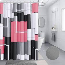 Pink Shower Curtain Black And White