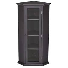 Urtr Black Brown Wood Storage Cabinet