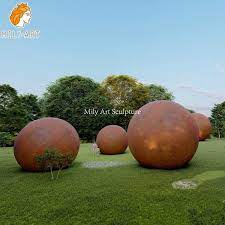 Large Corten Steel Sphere Ball For