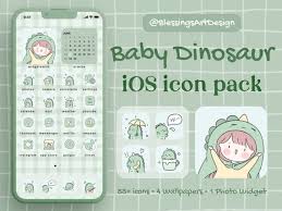 55 Green Baby Dinosaur Ios Icons Pack