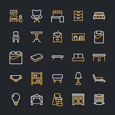 Furniture Vector Flat Line Icons Living