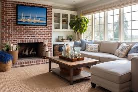 Living Room Minimalist Painted Brick