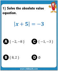 Absolute Value Equations Quiz Chilimath