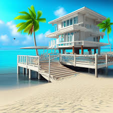 Beautiful Beach Scene 3d Painting