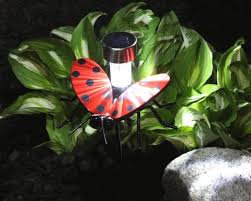 Ladybug Solar Lights With Garden Stake