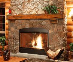 Rustic Pine Wood Fireplace Mantel Shelf