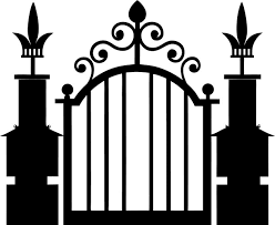 Arched Wrought Iron Gates Vector Images