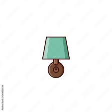 Wall Lamp Sconce Icon Isolated Vector