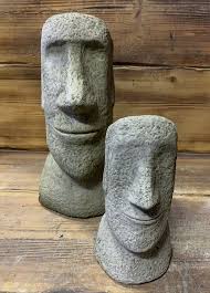 Stone Garden Pair Of Moai Easter Island