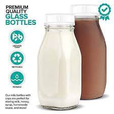 Stock Your Home Glass Milk Bottles 6