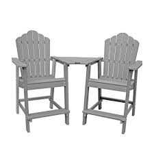2 Piece Patio Tall Adirondack Chair Set