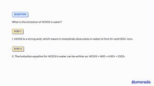 The Ionization Of Hclo3 In Water