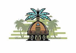 Big Coconut Tree Badge Design