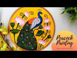 Peacock Pichwai Painting Wall Plate