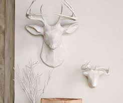 Papier Mâché Animal Sculptures White Deer