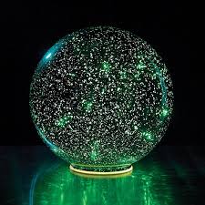 Lighted Mercury Glass Sphere Green
