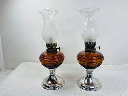 Amber Glass Mini Oil Lamps Mini Amber