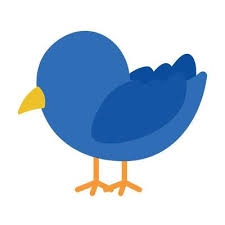 Cute Blue Bird Icon Clipart Cartoon