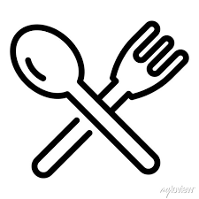 Plastic Fork Spoon Icon Outline