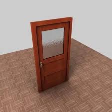 Door With Glass 3d Model