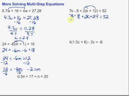 More Solving Multi Step Equations