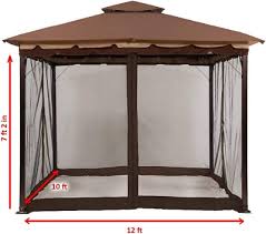 Water Resistant Brown Gazebo Canopy For