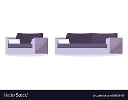 Icon Set Dark Purple Color Soft Sofa