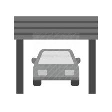 Car In Garage Greyscale Icon Iconbunny