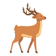 Cute Deer Icon Cartoon Vector Forest