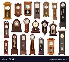 Antique Clock Isolated Cartoon Set Icon