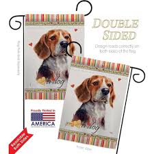 Breeze Decor 13 In X 18 5 In Beagle Hound Happiness Dog Garden Flag Double Sided Readable Both Sides Animals Decorative