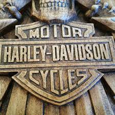 Harley Davidson Emblem Wood Carving