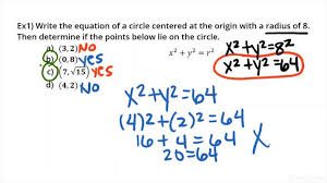 Equation Of A Circle Identify Points
