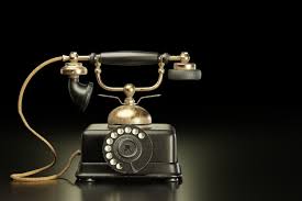 Vintage Brass And Black Iron Telephone