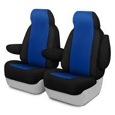 1st Row Blue With Black Custom Seat Covers