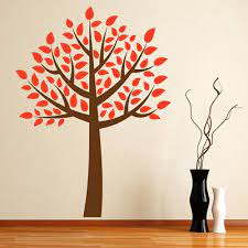 Autumn Tree Red Leaves Wall Decal