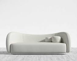 89 7 W Modern White Diane Sofa Boucle Wool Upholstery Curved Silh