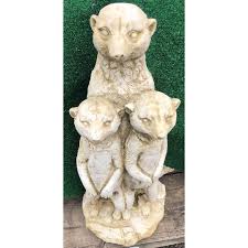 Meerkat Family Concrete Statue 1003
