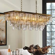 Antique Matte Gold Linear Chandelier