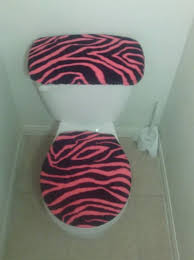 Zebra Print Fleece Fabric Toilet Seat