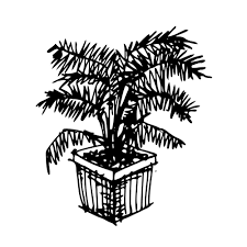 Doodle Tree Pot Icon Hand Draw