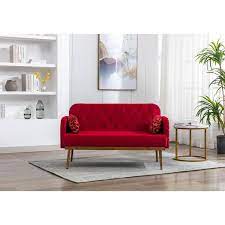Modern 55 1 In Red Polyester 2 Seater