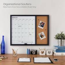 Towle Living 24 X 19 In Black Calendar And Cork Board Combo With Markers And Pins